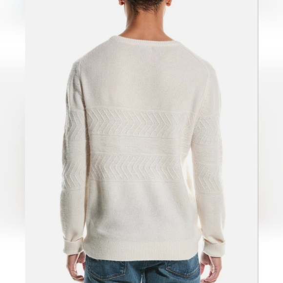 {Magaschoni} Mens 100% Cashmere Cream Fairisle Pullover Sweater - Large - Picture 3 of 15